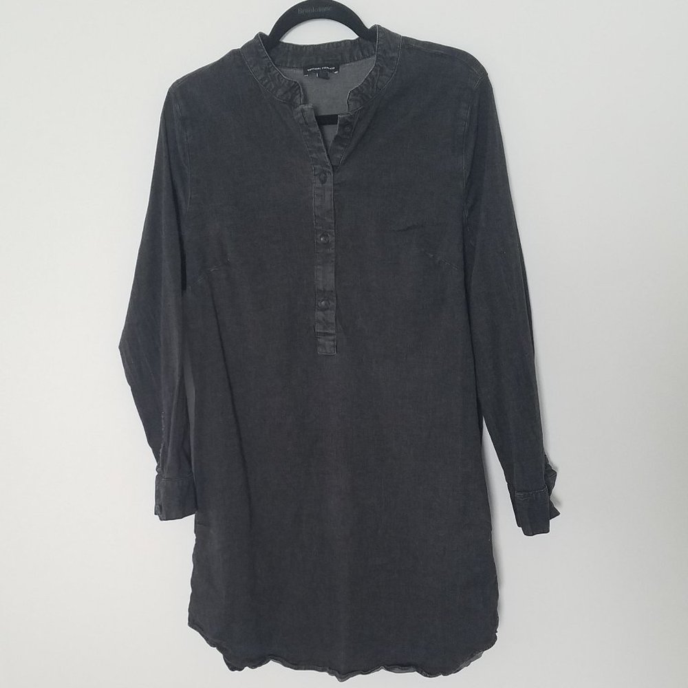 Universal Standard Black Denim Shirt Dress